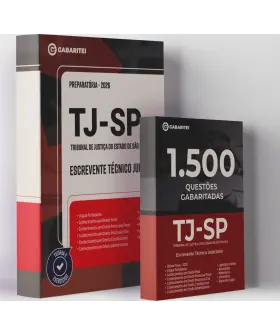 Capa: Combo - TJ-SP - Escrevente Técnico Judiciário (Apostila + Caderno de 1500 Questões Gabaritadas)