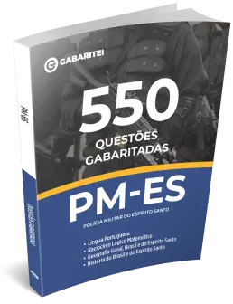 Capa: Caderno Questão - PM-ES - 550 Questões Gabaritadas