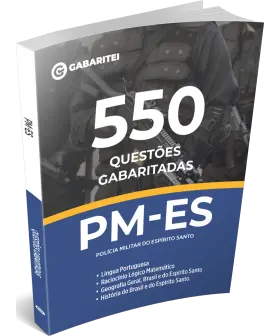 Capa: Caderno Questão - PM-ES - 550 Questões Gabaritadas