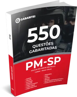 Capa: Caderno de Questões - PM-SP - Cadete - Aluno Oficial- 550 Questões Gabaritadas