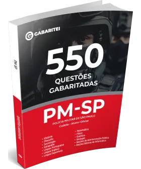 Capa: Caderno de Questões - PM-SP - Cadete - Aluno Oficial- 550 Questões Gabaritadas