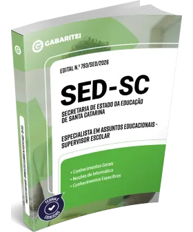 Capa: Material Didático - SED-SC - Especialista em Assuntos Educacionais - Supervisor Escolar