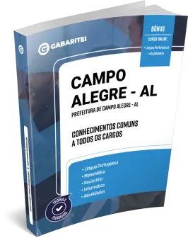 Capa: Material Didático - Prefeitura de Campo Alegre - AL - Conhecimentos Comuns a todos os Cargos