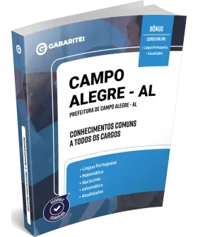 Capa: Material Didático - Prefeitura de Campo Alegre - AL - Conhecimentos Comuns a todos os Cargos