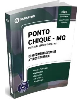 Capa: Material Didático - Prefeitura de Ponto Chique - MG - Conhecimentos Comuns a todos os Cargos
