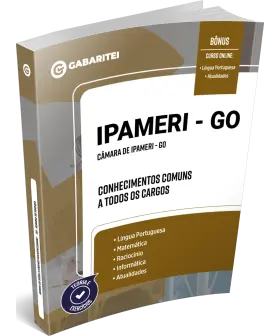 Capa: Material Didático - Câmara de Ipameri - GO - Conhecimentos Comuns a todos os Cargos