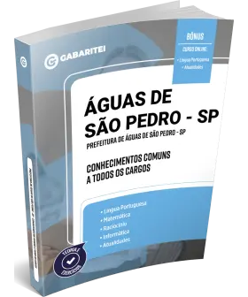 Capa: Material Didático - Prefeitura de Águas de São Pedro - SP - Conhecimentos Comuns a todos os Cargos