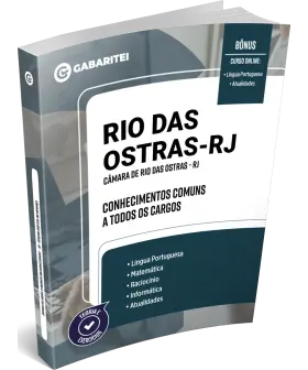 Capa: Material Didático - Câmara de Rio das Ostras - RJ - Conhecimentos Comuns a todos os Cargos