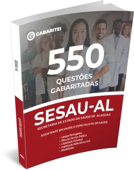 Capa: Caderno de Questão SESAU - AL - 550 Questões Gabaritadas