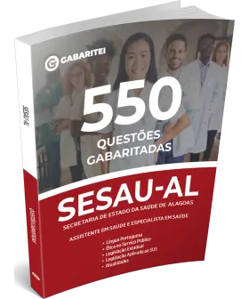Capa: Caderno de Questão SESAU - AL - 550 Questões Gabaritadas