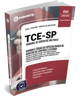 Capa: Apostila TCE-SP - Comum a todas as Especialidades de Auditor de Controle Externo – DIPE
