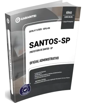 Capa: Apostila Prefeitura de Santos - SP - Oficial Administrativo
