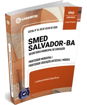 Capa: Apostila SMED Salvador-BA - Professor Municipal I - Professor Educação Artística / Música