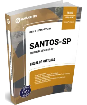 Capa: Apostila Prefeitura de Santos - SP  - Fiscal de Posturas