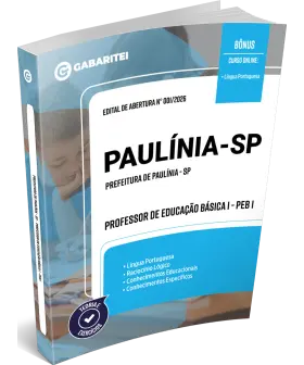 Capa: Apostila Prefeitura de Paulínia - SP - Professor de Educação Básica I - PEB I