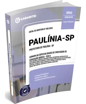 Capa: Apostila Prefeitura de Paulínia - SP-Comum as Especialidades de Professor de Educação Básica - PEB II
