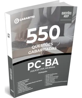 Capa: Caderno Questões PC-BA - 550 Questões Gabaritadas - Delegado
