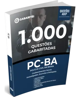 Capa: Caderno Questões PC-BA - 1.000 Questões Gabaritadas - Conhecimentos Gerais