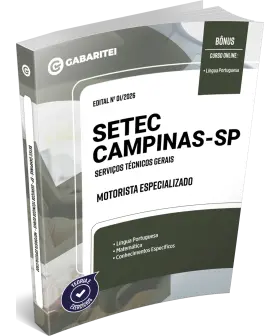 Capa: Apostila SETEC Campinas - SP - Motorista Especializado