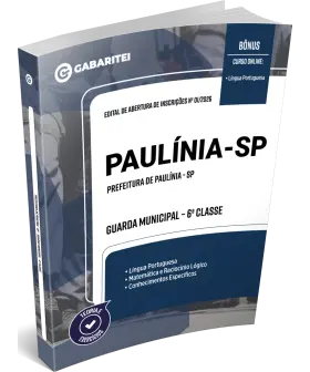 Capa: Apostila Prefeitura de Paulínia - SP - Guarda Municipal – 6ª Classe