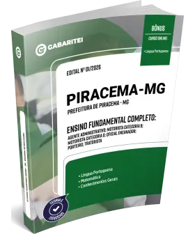 Capa: Apostila Prefeitura de Piracema - MG - Ensino Fundamental Completo