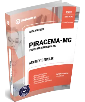 Capa: Apostila Prefeitura de Piracema - MG - Assistente Escolar