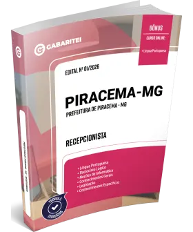Capa: Apostila Prefeitura de Piracema - MG - Recepcionista