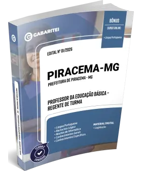 Capa: Apostila Prefeitura de Piracema - MG - Professor da Educação Básica – Regente de Turma