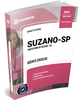 Capa: Apostila Prefeitura de Suzano - SP - Agente Escolar