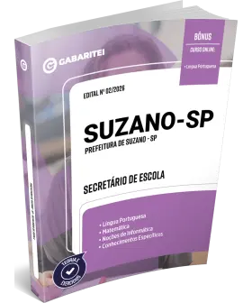 Capa: Apostila Prefeitura de Suzano - SP - Secretário de Escola